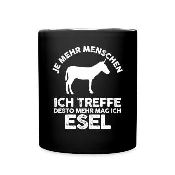 Esel - Tasse einfarbig - Schwarz - Vorne