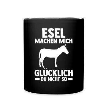 Esel - Tasse einfarbig - Schwarz - Vorne