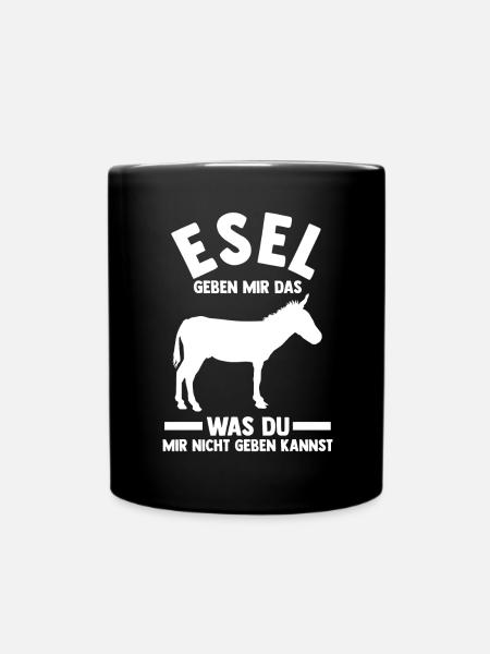 Esel - Tasse einfarbig - Schwarz