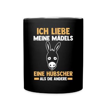 Esel - Tasse einfarbig - Schwarz - Vorne