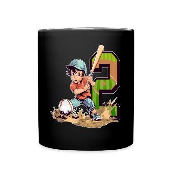 Anniversaire de baseball - garçon de 2 ans - 2. - Mug uni - noir - Devant