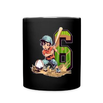 Anniversaire de baseball - 6 ans Garçon - 6. - Mug uni - noir - Devant