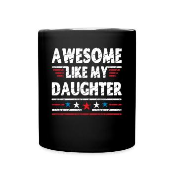 Genial wie meine Tochter - Tasse einfarbig - Schwarz - Vorne