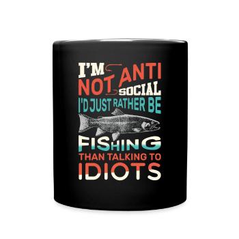 I'd Rather Be Fishing - Full Colour Mug - black - Front