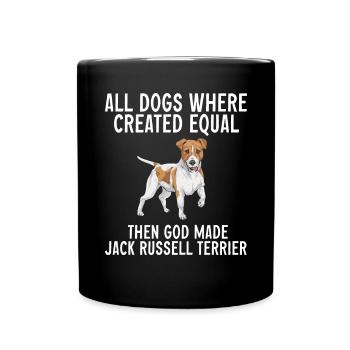 Jack Russell Terrier - Tasse einfarbig - Schwarz - Vorne