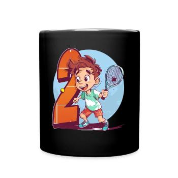 Anniversaire du joueur de tennis - Garçon de 2 ans - - Mug uni - noir - Devant