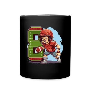 American Football Birthday - 8 years old - Full Colour Mug - black - Front