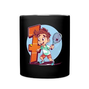 Anniversaire du joueur de tennis - Garçon de 7 ans - - Mug uni - noir - Devant