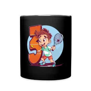 Anniversaire du joueur de tennis - Garçon de 3 ans - - Mug uni - noir - Devant
