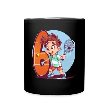 Anniversaire du joueur de tennis - Garçon de 6 ans - - Mug uni - noir - Devant