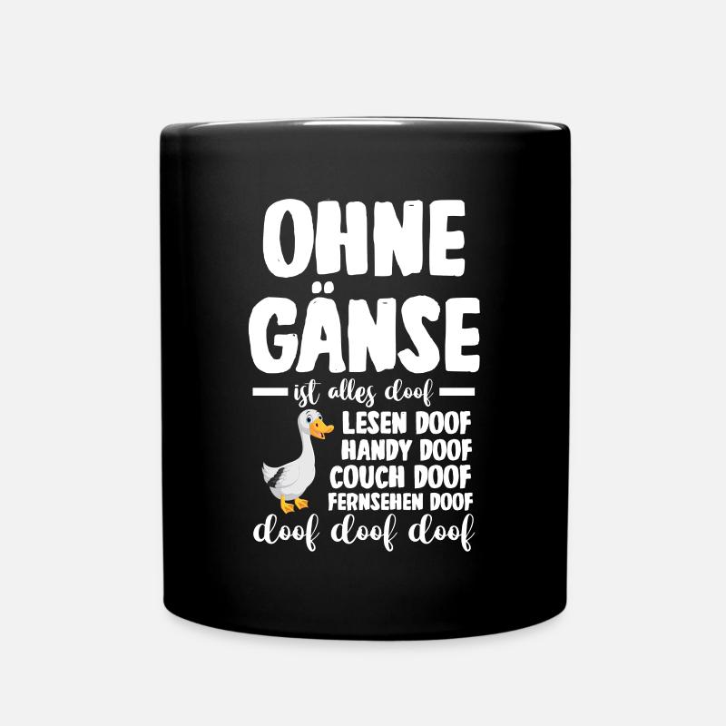 Gans Gänse - Tasse einfarbig - Schwarz