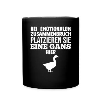 Gans Gänse - Tasse einfarbig - Schwarz - Vorne