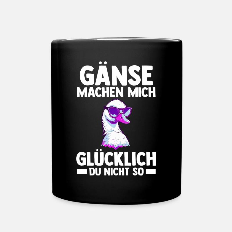 Gans Gänse - Tasse einfarbig - Schwarz