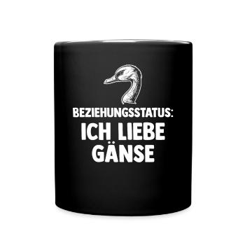 Beziehungsstatus Gans Gänse - Tasse einfarbig - Schwarz - Vorne