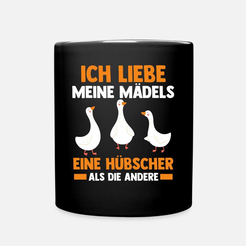 Gans Gänse - Tasse einfarbig - Schwarz