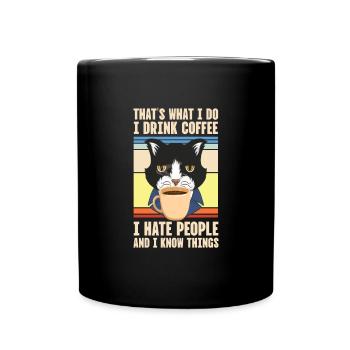 Coffee Caffeine Espresso Barista Gift - Full Colour Mug - black - Front