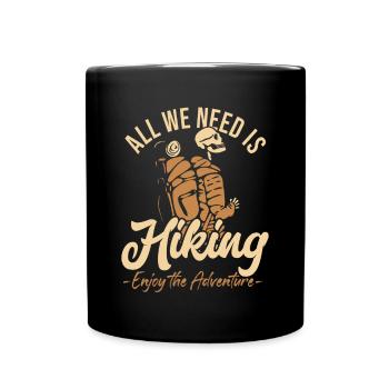 Hiking Enjoy The Adventure Trekking Bergwandern - Tasse einfarbig - Schwarz - Vorne