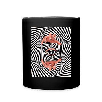 Crâne d’illusion d’optique esthétique bizarre - Mug uni - noir - Devant