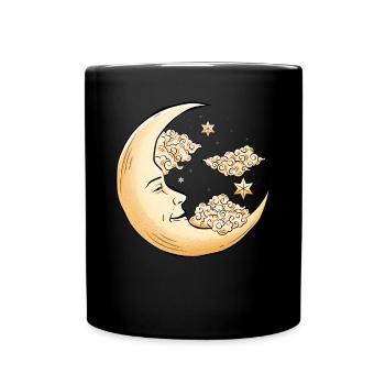 Hippie Aesthetics Celestial Crescent Bohemian - Full Colour Mug - black - Front