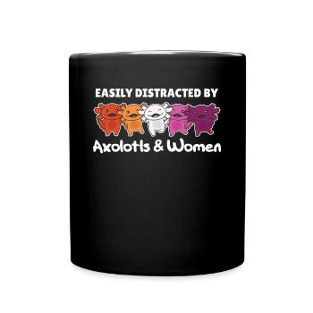 Drapeau Lesbien Pride LGBTQ Mignon Axolotl - Mug uni - noir - Devant