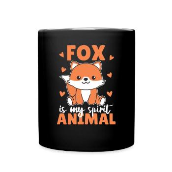 Fox is my spirit animal - süßer Fuchs - Full Colour Mug - black - Front