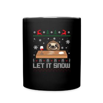 Let It Snow Sloth Ugly Sweater - Tasse einfarbig - Schwarz - Vorne