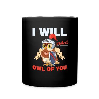Je protégerai Hibou pour toi Ornithologue - Mug uni - noir - Devant