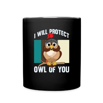 Je protégerai Hibou pour toi Ornithologue - Mug uni - noir - Devant