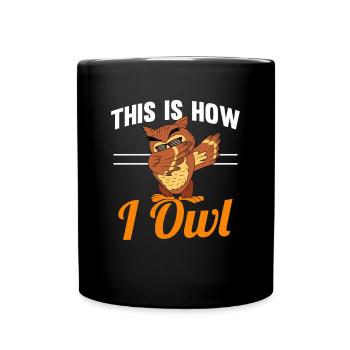 Cool Dabbing Owl Nocturnal Bird Bird Lover This Is - Full Colour Mug - black - Front