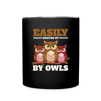 Enthusiast Nocturnal Bird Bird Lover Easily Excite - Tasse einfarbig - Schwarz - Vorne