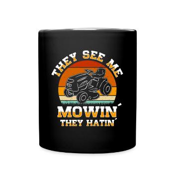Lawn mowing Lawn mowers Gardeners Horticulture - Full Colour Mug - black - Front