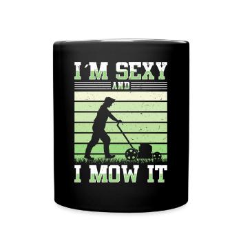 Lawn mowing Lawn mowers Gardeners Horticulture - Full Colour Mug - black - Front