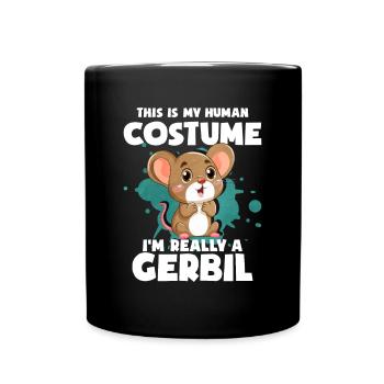 Rennmaus Maus Geschenk - Tasse einfarbig - Schwarz - Vorne