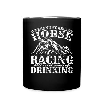 Prévisions de week-end Courses de chevaux - Mug uni - noir - Devant