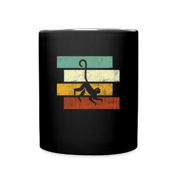 Affe Retro - Tasse einfarbig - Schwarz - Vorne