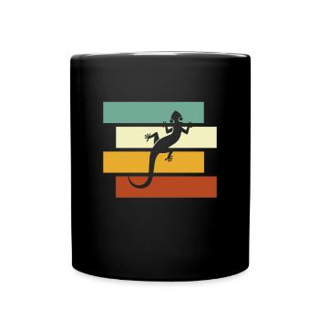 Lézard Rétro - Mug uni - noir - Devant