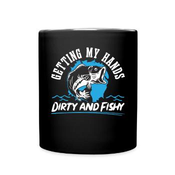 Hand Fishing Fisherman Noodling Lover Fisher Fish - Full Colour Mug - black - Front