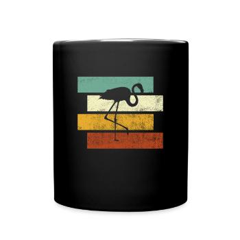 Flamant rose Rétro - Mug uni - noir - Devant