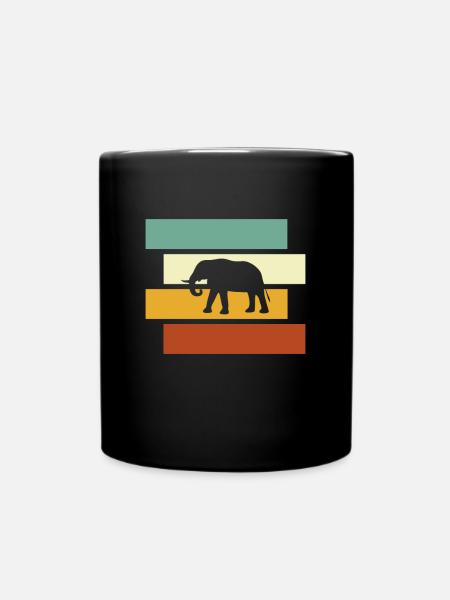 Elefant Retro - Tasse einfarbig - Schwarz