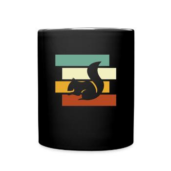Squirrel Retro - Full Colour Mug - black - Front