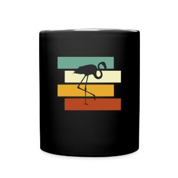 Flamant rose Rétro - Mug uni - noir - Devant