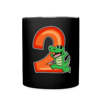 2 anniversaire 2 ans avec motif animal - deux - Mug uni - noir - Devant