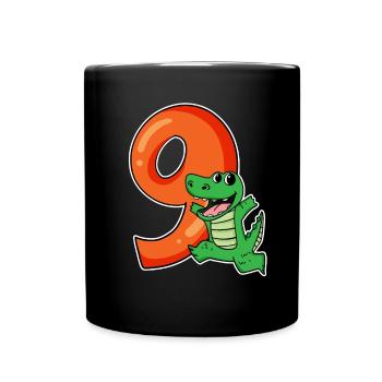 9 Birthday 9 years old with animal motif - nine - Full Colour Mug - black - Front