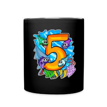 5 Birthday 5 years old with animal motif - five - Full Colour Mug - black - Front