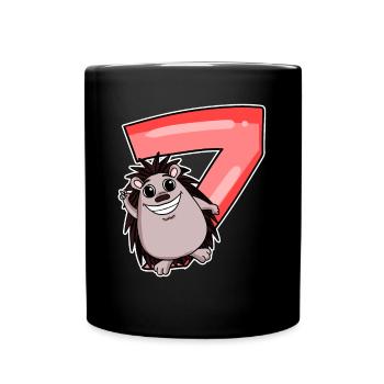 7 birthday 7 years old with animal motif - seven - Full Colour Mug - black - Front