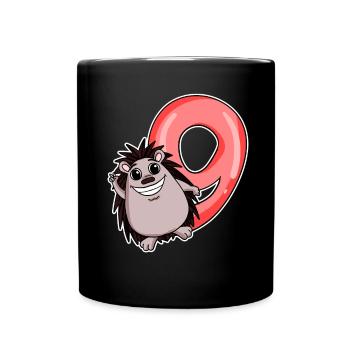 9 Birthday 9 years old with animal motif - nine - Full Colour Mug - black - Front