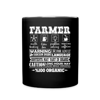 Farmer Multitasking 100 Organic - Full Colour Mug - black - Front