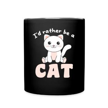 Je préfère être un chat - chat mignon - Mug uni - noir - Devant