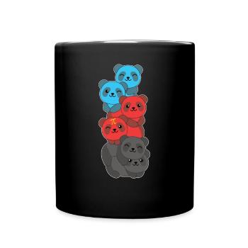 Polyamory Flag Gay Pride LGBTQ Panda Turm - Tasse einfarbig - Schwarz - Vorne
