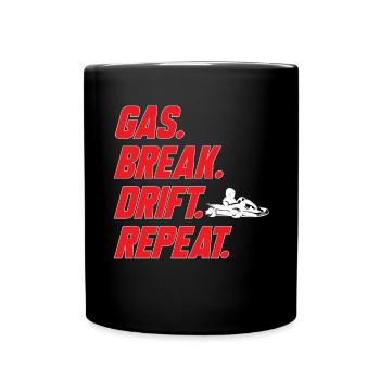 Go Kart Rennen Kartsport Karting - Tasse einfarbig - Schwarz - Vorne